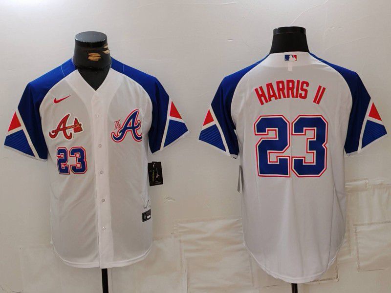 Men Atlanta Braves #23 Harris ii White City Edition 2024 Nike MLB Jersey style 5->atlanta braves->MLB Jersey